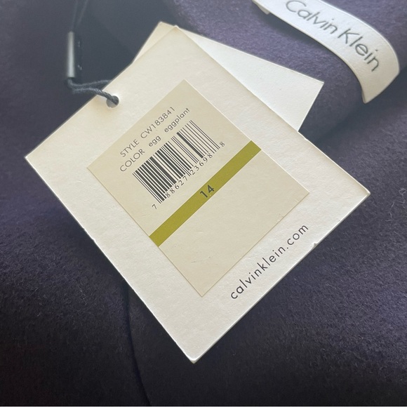 Calvin Klein - Wool Cashmere Blend - Eggplant - Trench Coat w/ Belt - Size 14 - Picture 10 of 11